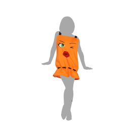 Disfraz de Botella de Butano para Mujer Adulto - Temática Broma, Vestido Naranja de Polyester