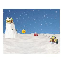 Escena navideña aventuras en la nieve 31,5x32,5x53cm 16 leds IP20, función fija, con música, blanco cálido