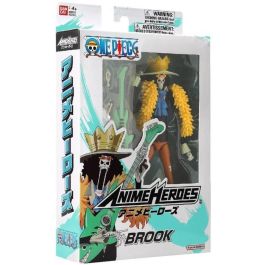 Bandai Figura Anime Heroes One Piece Brook Articulada 17 cm Detallada con Manos Extra para Fans y Coleccionistas