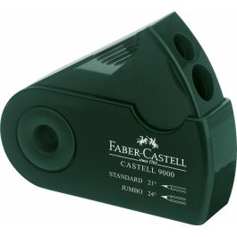 Faber castell afilalápices doble 9000 standard jumbo con funda y depósito verde