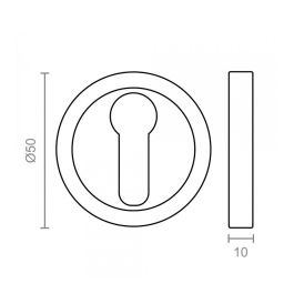 Edm Bocallave pera 707 Ø50 mm niquel satinado - Aluminio, grosor 10 mm Edm Bocallave pera 707 Ø50 mm niquel satinado - Aluminio, grosor 10 mm