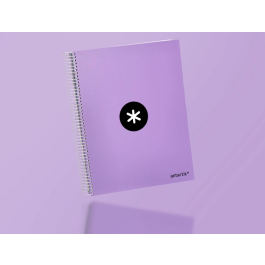 Antartik Cuaderno Espiral Micro A4 Forrada 120 Hojas 90gr Horizontal 5 Bandas Lavanda