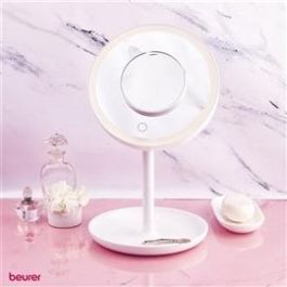 Beurer BS-45 Espejo Cosmético con Luz LED, 5 Aumentos, Giratorio 360º, Apagado Automático, Ideal para Maquillaje y Cuidado Personal