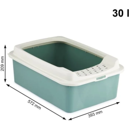 Rotho Mypet ROT7610859232847 Caja de Arena con Bordes Bonnie 57,2 x 39,3 x 20,9 cm Verde