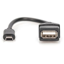 Digitus USB 2.0 Typ Mini B - A St/Bu Adaptador OTG Mini-USB B a USB A Macho/Hembra, 0.2m Negro