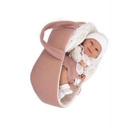 Muñeca elegance babyto rosa con capazo (cuerpo vinyl, sexo niña)incluye chupete en bolsa. 33 cm