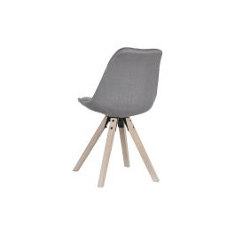 DKD Home Decor Silla Scandi Roble Poliéster Gris Oscuro 84x48x44 cm