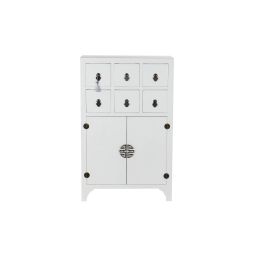Cajonera Oriental DKD Home Decor Blanco Plateado 27 x 101 x 63 cm Cajonera Oriental DKD Home Decor Blanco Plateado 27 x 101 x 63 cm