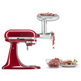 Kitchenaid 5KSMMGA Picadora Metálica de Carne para Alimentos con Discos de Picado Grueso, Mediano y Fino, y Accesorios para Embutir Salchichas