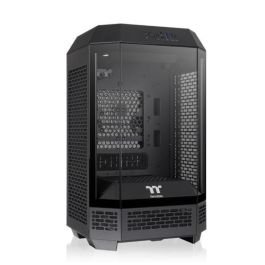 Thermaltake The Tower 250 Mini Tower Negro, Blanco para PC con Pantalla LCD 3.9", Ventiladores 2x120mm, Soporte HDD/SSD 2.5/3.5"