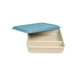 Exacompta Fiambrera Reutilizable 2 Compartimentos 25x21x5 cm Tapa Azul