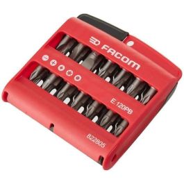 Facom Estuche de 28 Puntas de Atornillar + Porta Puntas. Kit de Puntas Fente, Pozidriv, Phillips, Torx y Hexagonal. Compacto y Resistente.