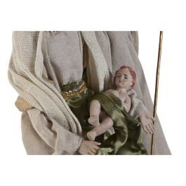 DKD Home Decor Nacimiento de Navidad Moderno, Figura Decorativa de Poliéster Beige Verde para Hogar 24 x 40 x 27 cm
