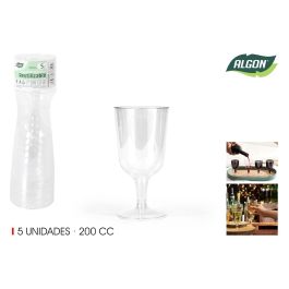 Set de 5 copas de vino transparentes de 200 cc - Algon (24 Unidades) Precio: 24.50000014. SKU: B16YCHZS59