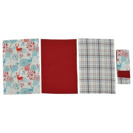 DKD Home Decor Paño de Navidad Moderno Algodón Azul Celeste Rojo Diseño Reno 40x60 cm Set 3 Piezas 170 gsm Precio: 25.58424. SKU: B17XS7YF9M