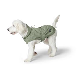 Hunter Abrigo para Perro Milford 30 cm Verde - Impermeable y Cortavientos, con Apertura para Arnés y Collar, Cuello 20-44 cm, Vientre 38-46 cm