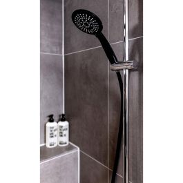 Wenko Mango de ducha young 11cm negro 23941100, cabezal con 5 funciones