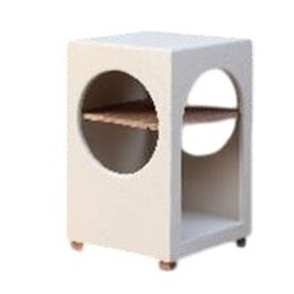 DKD Home Decor Mesita Auxiliar Formentera Blanco Natural Hormigon 40 x 60 x 40 cm