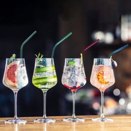 Cook Concept Juego 4 Pajitas Reutilizables Inox con Escobilla para Cocktail