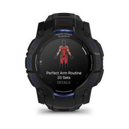 Garmin Instinct 3 Reloj Inteligente con Pantalla AMOLED de 45 mm, GPS, Caja de Aluminio y GFRP, Correa de Silicona Intercambiable Negro/Azul Bolt, Resistencia al Agua 10 ATM