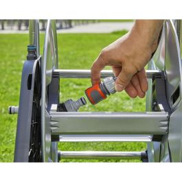 Gardena AquaRoll M Carrete de Manguera con Ruedas de Metal y Mango Telescópico (Máx. 60m)