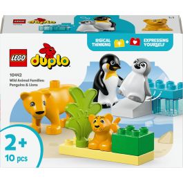 LEGO DUPLO 10442 Juguete de Construcción Familias Fauna Salvaje: Pingüinos y Leones para Desarrollo Motriz y Imaginación Niños +2 Años