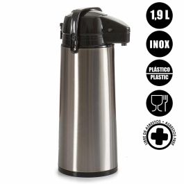 Termo con Grifo Kinvara Acero Inoxidable 1.9L, 17x35.5x13.5 cm, Plata/Negro (4 Unidades) Termo con Grifo Kinvara Acero Inoxidable 1.9L, 17x35.5x13.5 cm, Plata/Negro (4 Unidades)