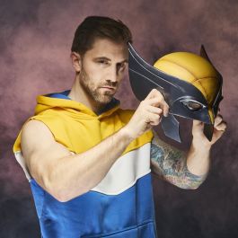 Hasbro Máscara Premium Lobezno Deadpool & Wolverine Escala 1:1, Talla Única con Acolchado Interno Extraíble y Base