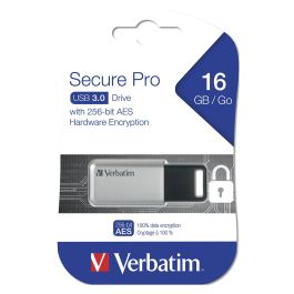 Verbatim Secure Pro 16GB USB 3.2 Gen 1 Pendrive Plata para PC y MAC