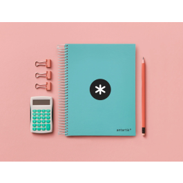 Antartik Cuaderno Espiral A5 Micro 120 Hojas 90gr Cuadro 5mm Banda 5 Color Menta