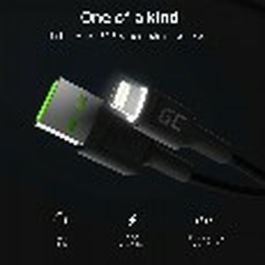 Green Cell KABGC05 Cable USB 3.0 a Lightning 1.2m con LED Negro para Carga Rápida 2.4A 480Mbps