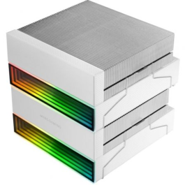 Mars Gaming MCPU-X26 Disipador CPU de Doble Torre, 6 Heatpipes, 2 Ventiladores ARGB de 120mm, 350W TDP, Blanco, Compatible con Intel LGA 1700/1200 y AMD AM5/AM4