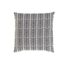 DKD Home Decor Cojín Boho Cuadrado Exterior Poliéster Blanco Negro 43x43 cm - Resistente a la Abrasión y 400 Horas UV, con Cierre de Cremallera