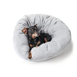 Hunter Cama Miranda para Perro y Gato 50x50 cm Gris, Poliéster Lavable, Cama Acogedora para Descanso Profundo