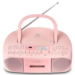 Medion AAAQL64901 Radio CD K7 FM portátil con 2x3W RMS de potencia, color rosa