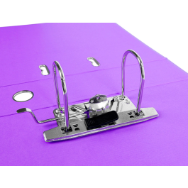 Liderpapel Archivador de Palanca A4 Documenta Forrado PVC Rado Lila Compresor Metálico Lomo 75 mm