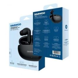Daewoo DW2004 Auriculares Bluetooth 5.3 con Cancelación de Ruido (ANC/ENC), Autonomía 25h con Estuche de Carga, Resistencia IPX5, Negros