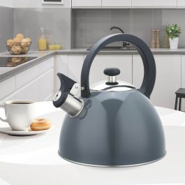 Tetera Feel Maestro MR-1302-GREY Negro Gris Acero Inoxidable 2,5 L Tetera Feel Maestro MR-1302-GREY Negro Gris Acero Inoxidable 2,5 L