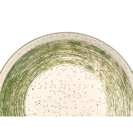 Vessia Vajilla 12 Piezas Patinada Verde, Cerámica, Plato Grande 27x27x3 cm y Plato Hondo 20x20x4.5 cm, Dimensiones 27x15x27 cm (Set de 2)