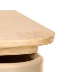 Kinvara Caja de Pan con Tapa de Bambú, Almacenamiento de Cocina, Metal y Bambú, Beige, 33x13x18.5 cm (Set de 4)