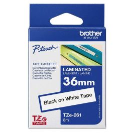 Brother Laminated P-touch Labelling Tape, 36mm, 8m, Black/White Brother Laminated P-touch Labelling Tape, 36mm, 8m, Black/White