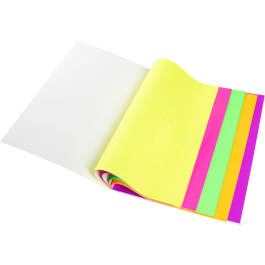 Q-connect Bloc de Notas Electrostáticas Adhesivas Quita y Pon Din A4 210x297mm 100 Hojas Colores Fluorescentes