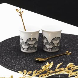 Home Deco Factory Lounge Juego de 4 Cucharas de Café Acero Inoxidable Doradas 11,8x2,3 cm