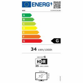 Monitor Profesional Curvo Ultrapanorámico AOC CU34V5CW/BK 34"/ UWQHD/ Multimedia/ Regulable en altura/ Negro