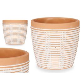 Maceta Terracota Rayada Redonda 13,5X13 Ibergarden (8 Unidades)