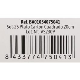 Set de 25 platos de cartón cuadrados larga vida de soja 20 cm Algon (36 Cajas) Set de 25 platos de cartón cuadrados larga vida de soja 20 cm Algon (36 Cajas)