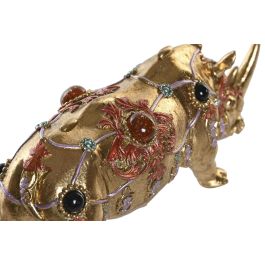 DKD Home Decor Figura Rinoceronte Colonial de Resina Dorada 6.5x22x9 cm (Pack de 4 Unidades)
