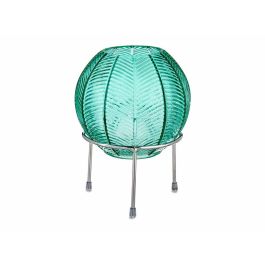 Giftdecor Jarrón Bola de Cristal Azul con Base de Metal Plata - 14.5x19.5x14.5 cm (Set de 8) Precio: 73.68999946. SKU: S3609635