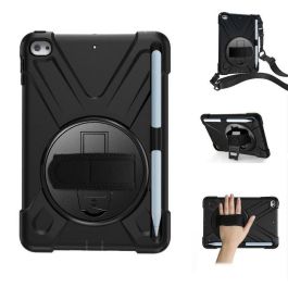 eSTUFF Funda AUSTIN Defender para iPad Mini 5/4, antigolpes, 3 capas silicona/PC, con soporte 360 y correa, negra