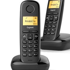 Gigaset A270 Duo Teléfono Fijo Inalámbrico ECO DECT, Pantalla Alfanumérica, Función Alarma